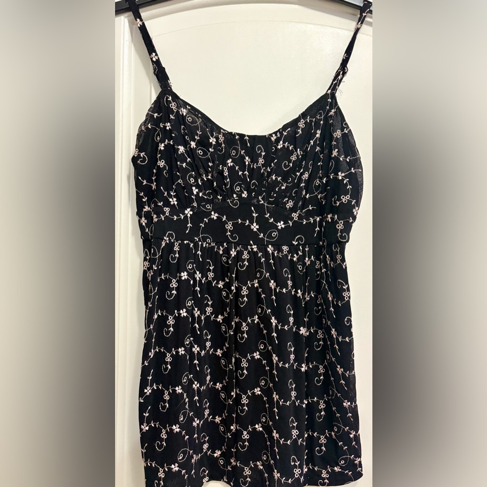 Black Floral Women's Top